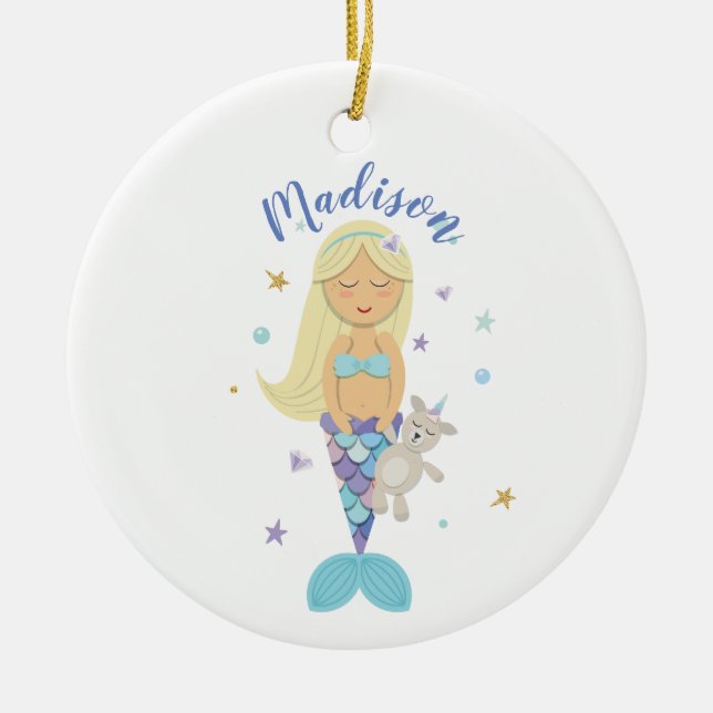 Petit ornement blond de sirène (Devant)