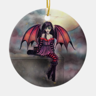 Petit ornement de Halloween de fée vampire gothiqu