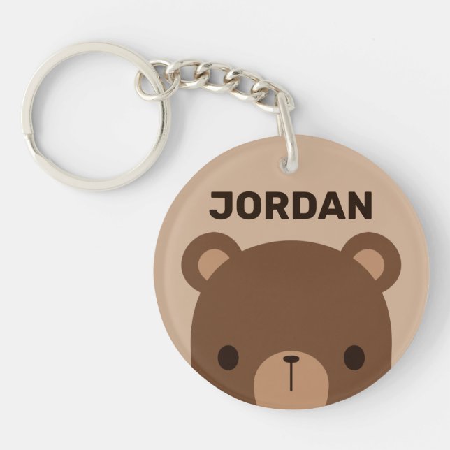 Petit ours Brown mignon avec nom personnalisé (Devant)