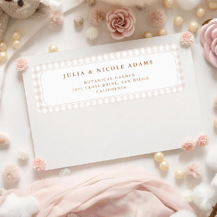 Petit ours en gingham marron Baby Shower