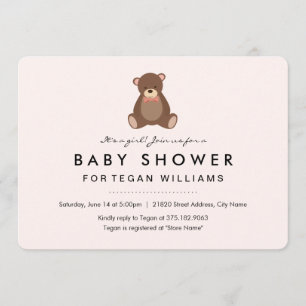 Petit ours Invitation baby shower