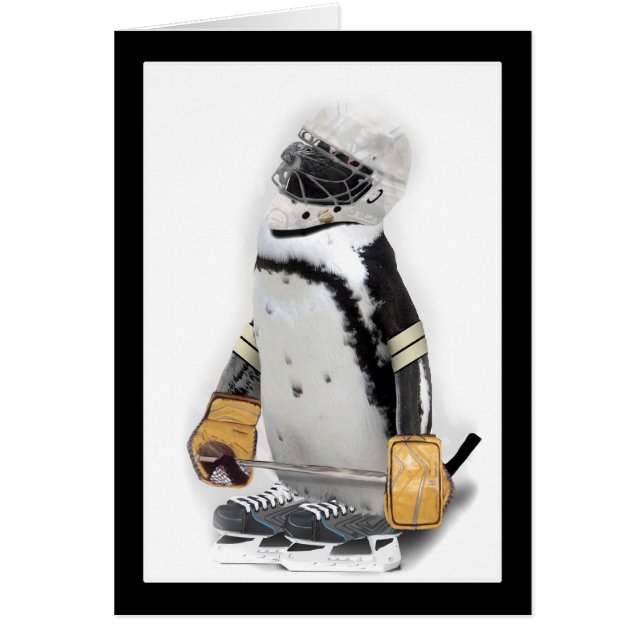 Petit Penguin portant un engin de hockey (Devant)