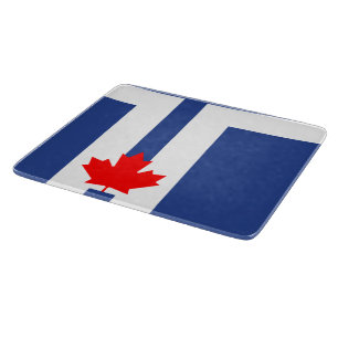 Petit planche à découper en verre avec drapeau de