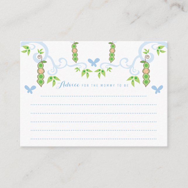 Petit Pois Baby shower Dans Un Pod Carte Conseils  (Devant)