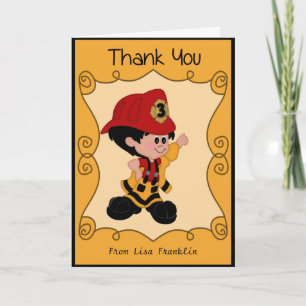 Petit pompier Baby shower Merci Note