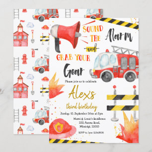 Petit pompier garçon Invitation d'anniversaire
