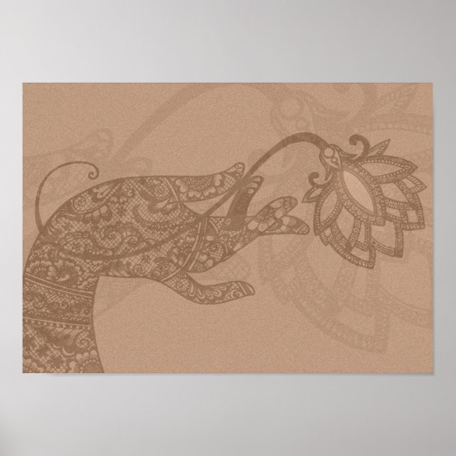 Petit poster de Lotus Mudra Mehndi (Devant)