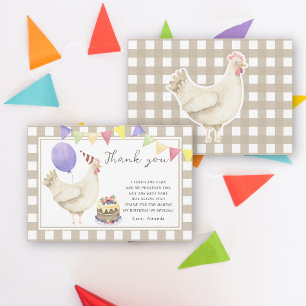 Petit poussin mignon fête d'anniversaire merci