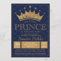 Petit Prince Crown Royal Boy Invitation Anniversai