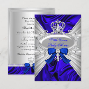 Petit Prince Royal Blue Boy Baby shower Invitation