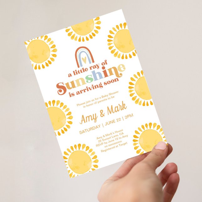 Petit rayon de soleil baby shower boho invitation (Créateur téléchargé)