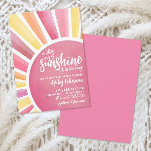 Petit Rayon De Soleil Invitation Pour Baby Shower