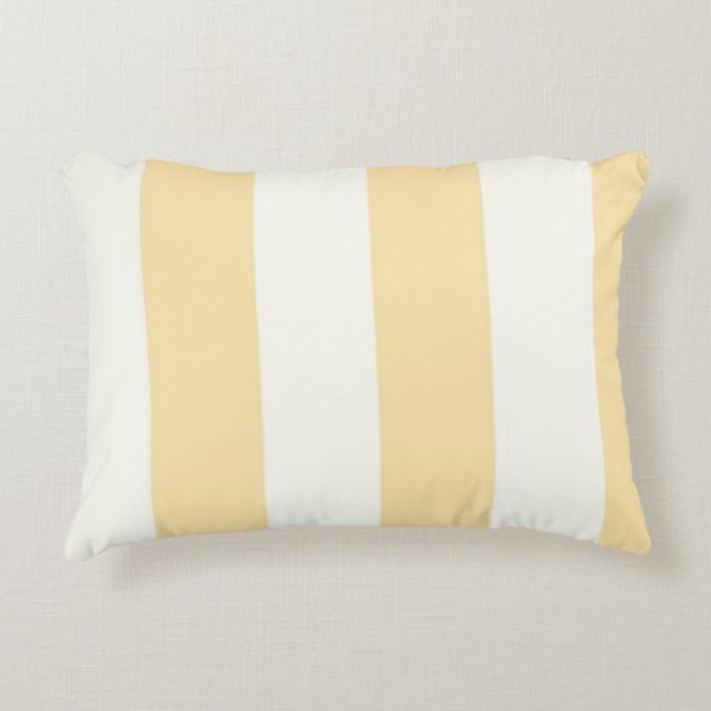 Petit rectangle jaune et Coussin en bande crème (Devant)