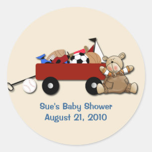 Petit Red Wagon Teddy Bear Sports Sticker personna
