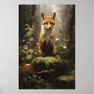 Petit Renard Dans une Impression sur Toile de Fond