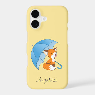 Petit renard endormi sous un parapluie mignon