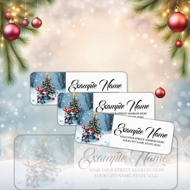 Petit renne Cyberpunk avec sapin de Noël (Créateur téléchargé)