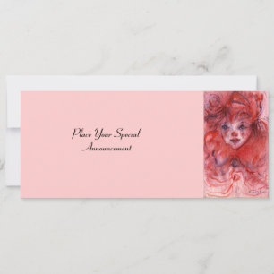 PETIT ROUGE CLOWN rose Anniversaire Invitation de 
