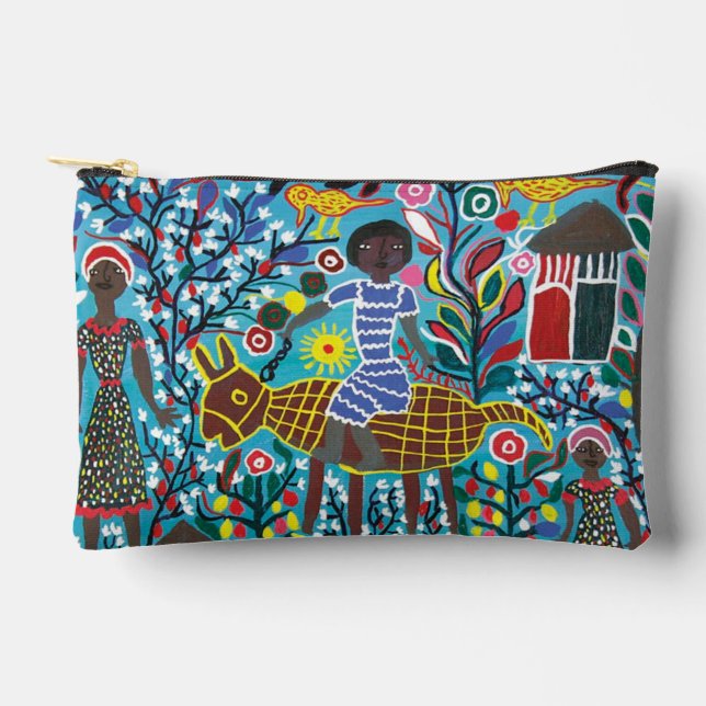 Petit sac accessoire avec image d'art africain (Recto)