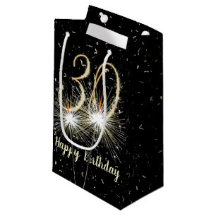 Petit Sac Cadeau 30e anniversaire Sparkler on Black