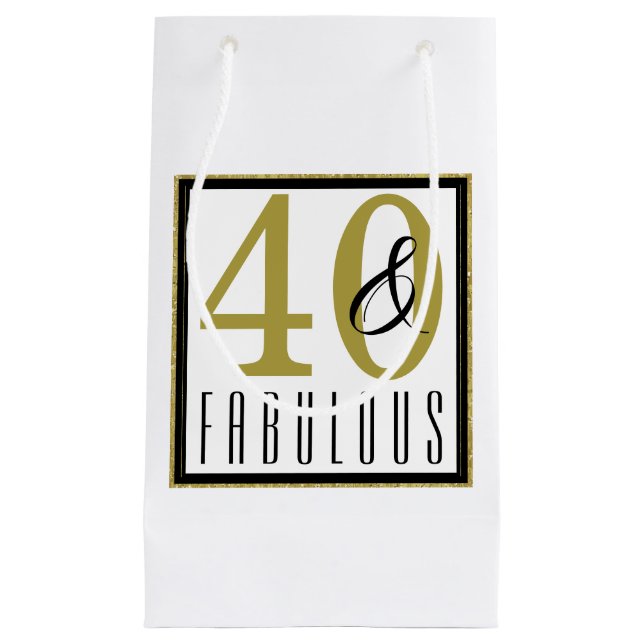 Petit Sac Cadeau 40 & Fabuleux fête d'anniversaire (Devant)