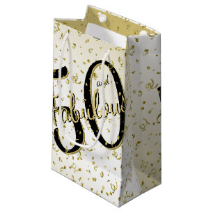 Petit Sac Cadeau 50 et fabuleux fête d'anniversaire Black/Gold Fun