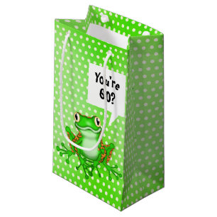 Petit Sac Cadeau 60e Anniversaire Grenouille sur Pois