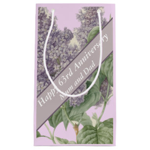 Petit Sac Cadeau 63e anniversaire Lilac modifiable