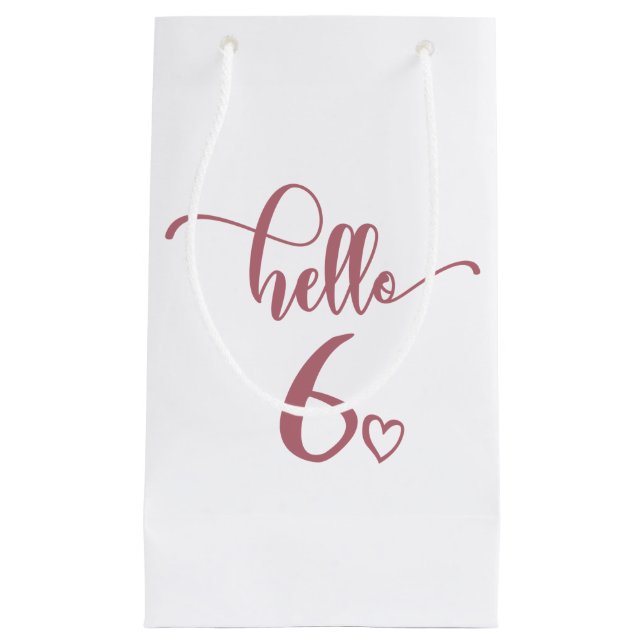 Petit Sac Cadeau 6e anniversaire Filles Hello Six mignons Enfants d (Devant)