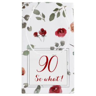 Petit Sac Cadeau 90 alors ce Funny Flower Floral 90e anniversaire