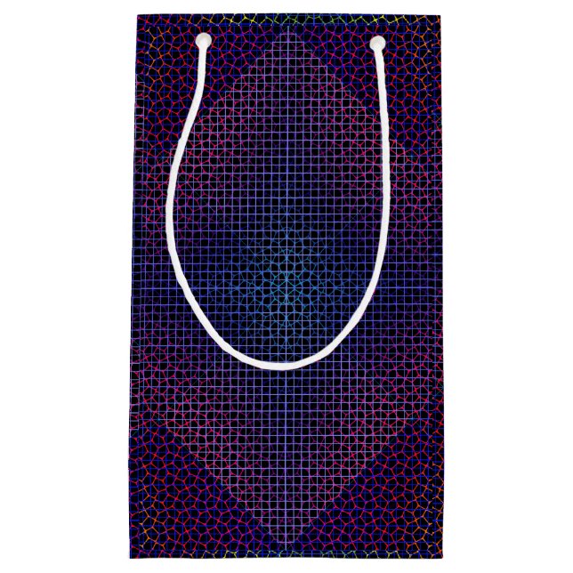 Petit Sac Cadeau à damiers motif net 01 Black BG (Devant)