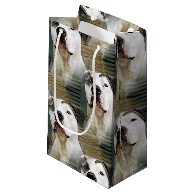 Petit Sac Cadeau À l'os de pitbull (Devant Angle)