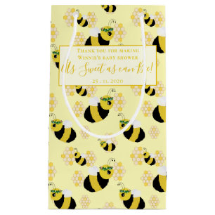 Petit Sac Cadeau Abeille Jaune Douce et Baby shower de peigne d'hon