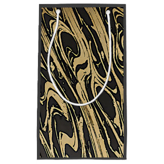 Petit Sac Cadeau Abstract Fluid Art - Black Marble Effect
