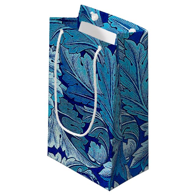 Petit Sac Cadeau Acanthus Blue, William Morris (Devant Angle)