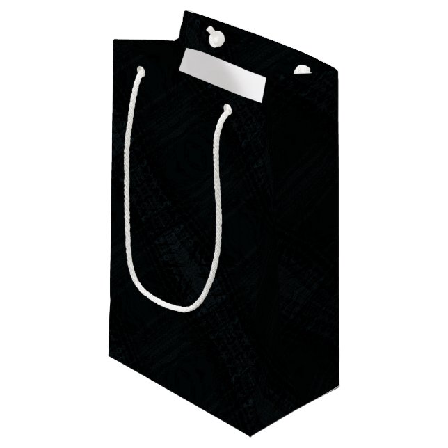Petit Sac Cadeau Acceptation | Texture foncée Shibori (Devant Angle)