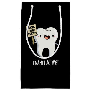 Petit Sac Cadeau Activiste Enamel Funny Dental Tooth Pun Dark BG