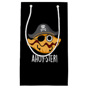 Petit Sac Cadeau Ahoy ster Funny Pirate Oyster Pun Dark BG