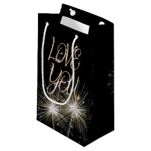 Petit Sac Cadeau Aimer les Sparklers en noir