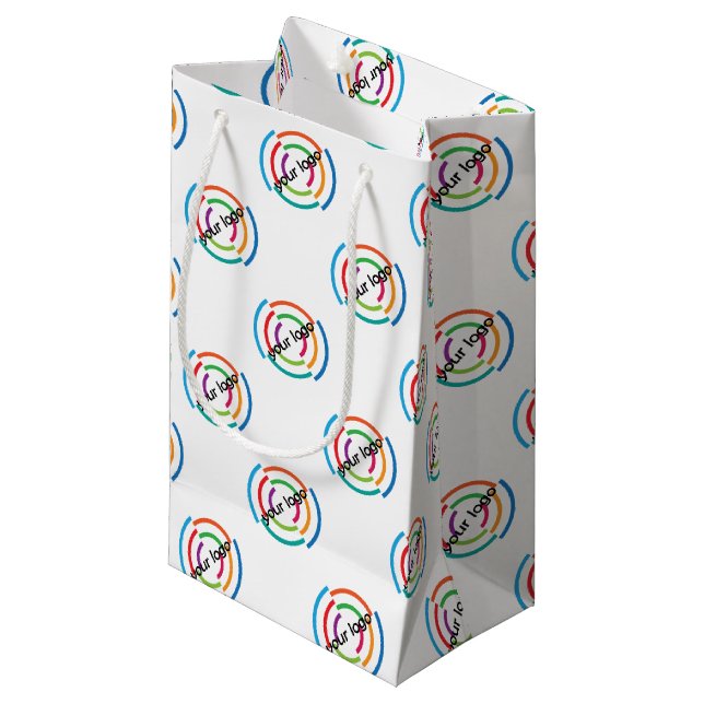 Petit Sac Cadeau AJOUTER VOTRE LOGO Entreprise PERSONNALISÉE ENTREP (Devant Angle)