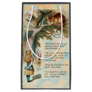 Petit Sac Cadeau Alice au pays des merveilles Cheshire Cat Mad