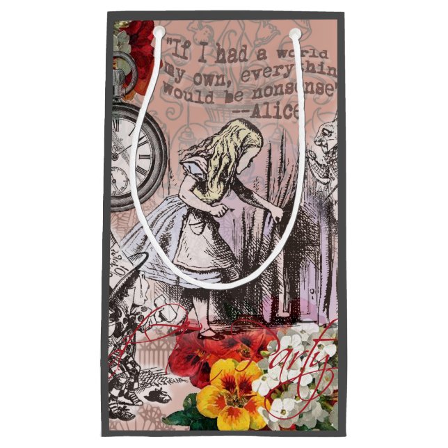 Petit Sac Cadeau Alice rideau absurde merveilleuse (Devant)