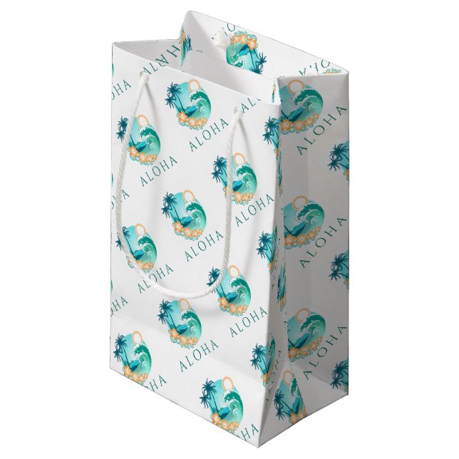 Petit Sac Cadeau Aloha Tropical (Devant Angle)