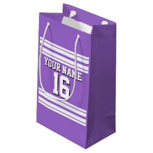 Petit Sac Cadeau Amethyst Purple Wht Team Jersey Numéro personnalis
