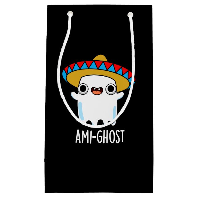 Petit Sac Cadeau Ami-fantôme Funny Mexicain Ghost Pun Dark BG (Devant)
