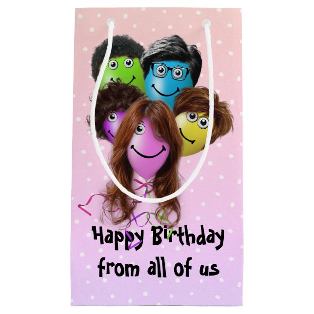 Petit Sac Cadeau Amusants gens Anniversaire Balloons (Devant)