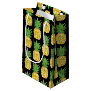 Petit Sac Cadeau Ananas noir