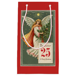 Petit Sac Cadeau Ange vintage de Noël