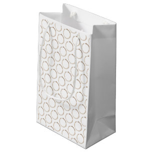 Petit Sac Cadeau Anneaux de CAFE Marron Blanc Artisanat Amusant
