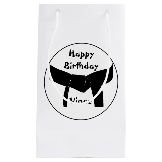 Petit Sac Cadeau Anniversaire de ceinture noire d'arts martiaux (Devant)